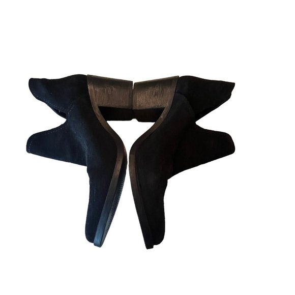 Steve Madden Suede Cut Out Pointed Toe Bootie Leather Black Size 8 - Picture 4 of 12